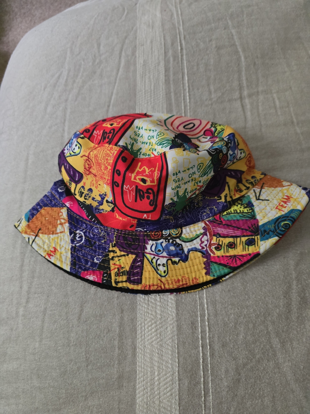 1990's Inspired Abstract Colorful Art Bucket Hat - Like New